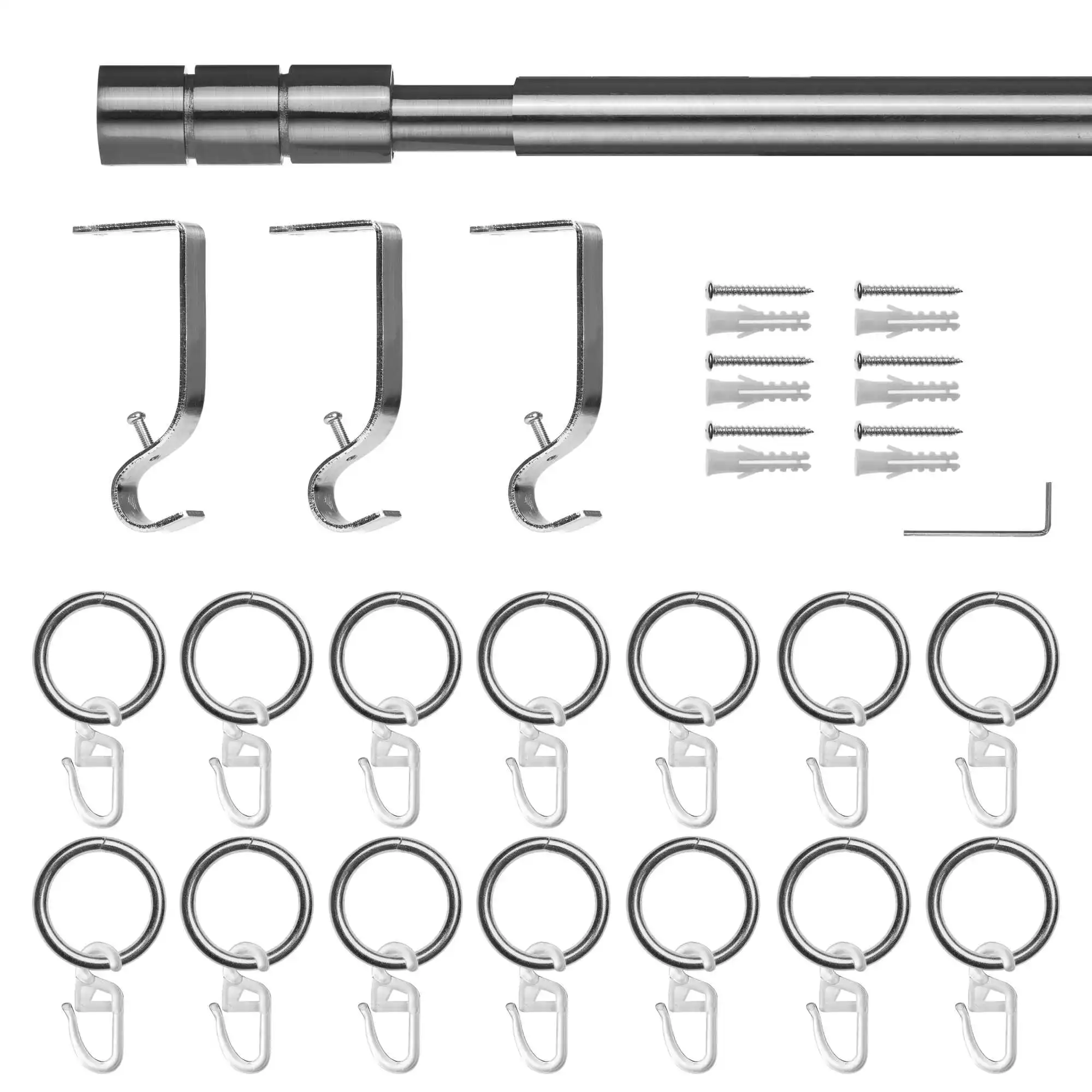 Gardinenstange Zylinder, 20 mm, ausziehbar