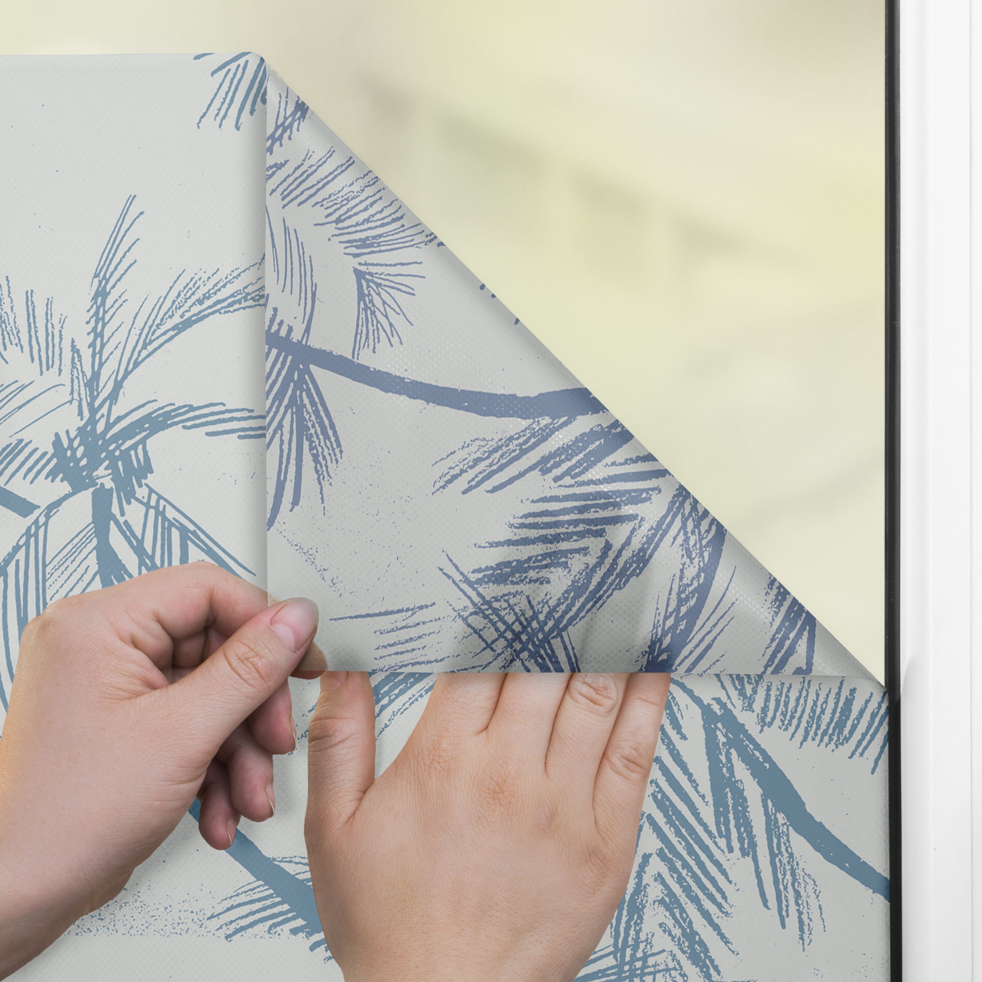 Design Fensterfolie mit Motiv Blueprint Palms