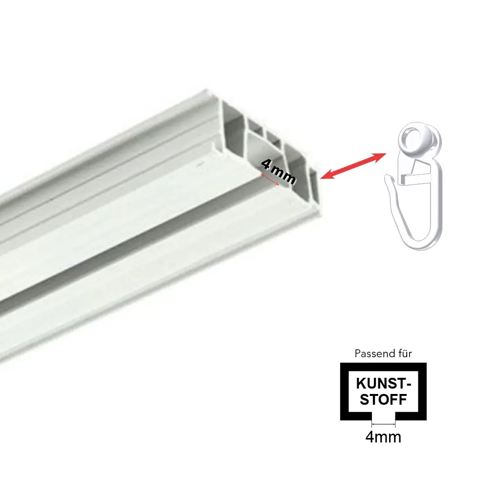 Gardinenröllchen 120 Stück + 6 Feststeller