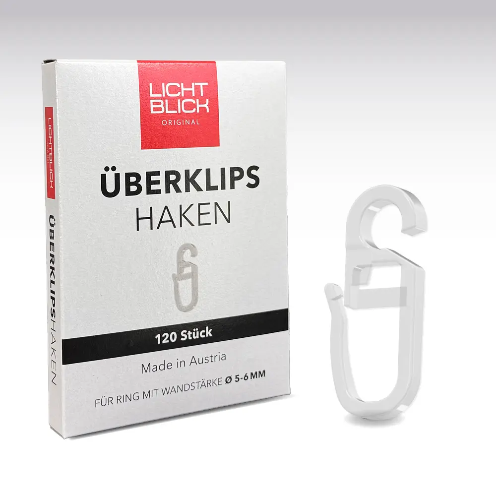 Überklipshaken für Gardinenringe 120 Stück | 5–6 mm Öse