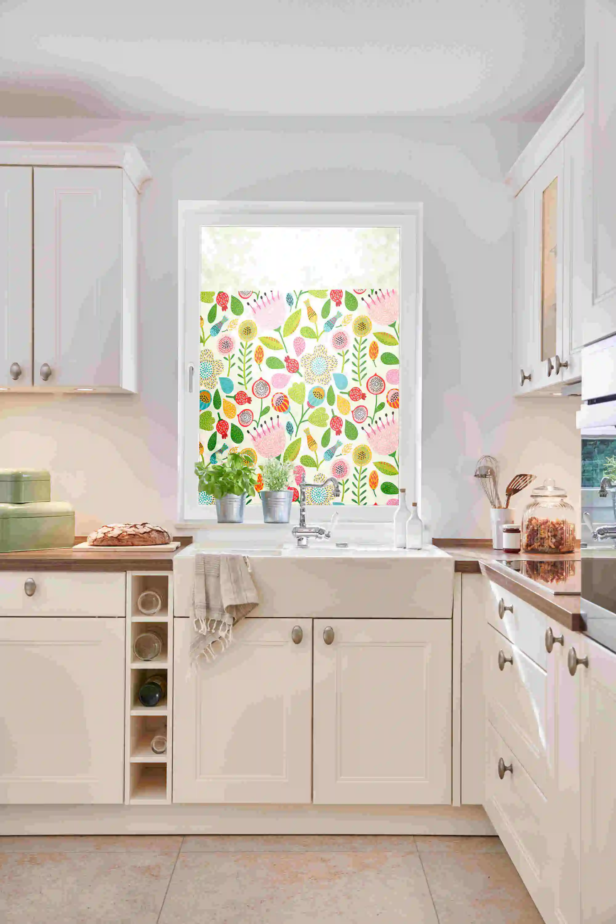 Fensterfolie mit Motiv Blumen