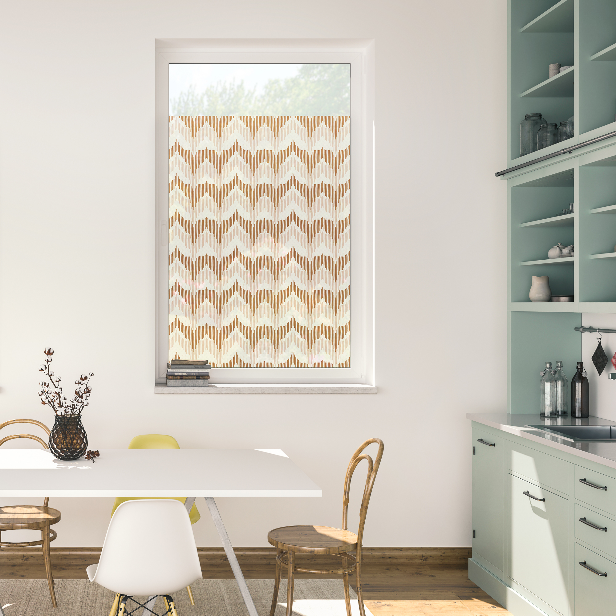 Design Fensterfolie mit Motiv Boho Zig Zag