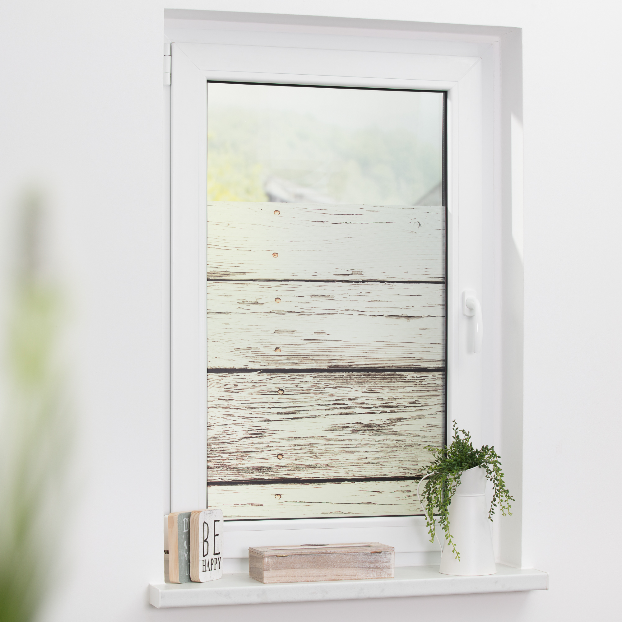 Fensterfolie mit Motiv Bretter Vintage