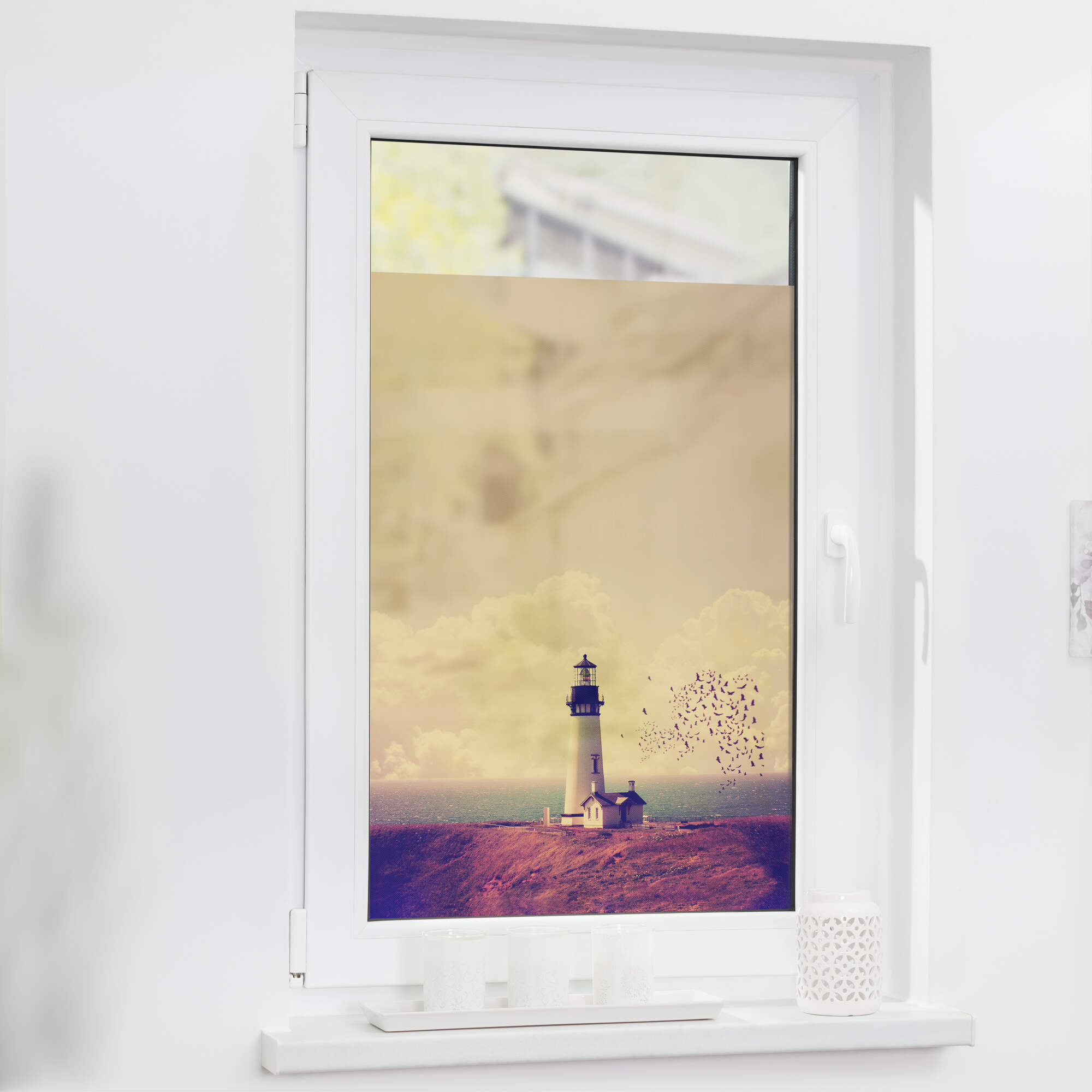 Fensterfolie mit Motiv Leuchtturm Fensterfolie mit Motiv Leuchtturm
